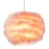 Modern and Distinctive Small Real Pink Fluffy Feather Decorated Pendant