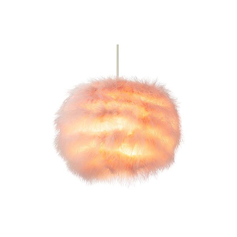 Modern and Distinctive Small Real Pink Fluffy Feather Decorated Pendant