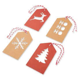 Christmas Luxury Kraft Gift Tags with Cotton String Die-Cut Eco Friendly