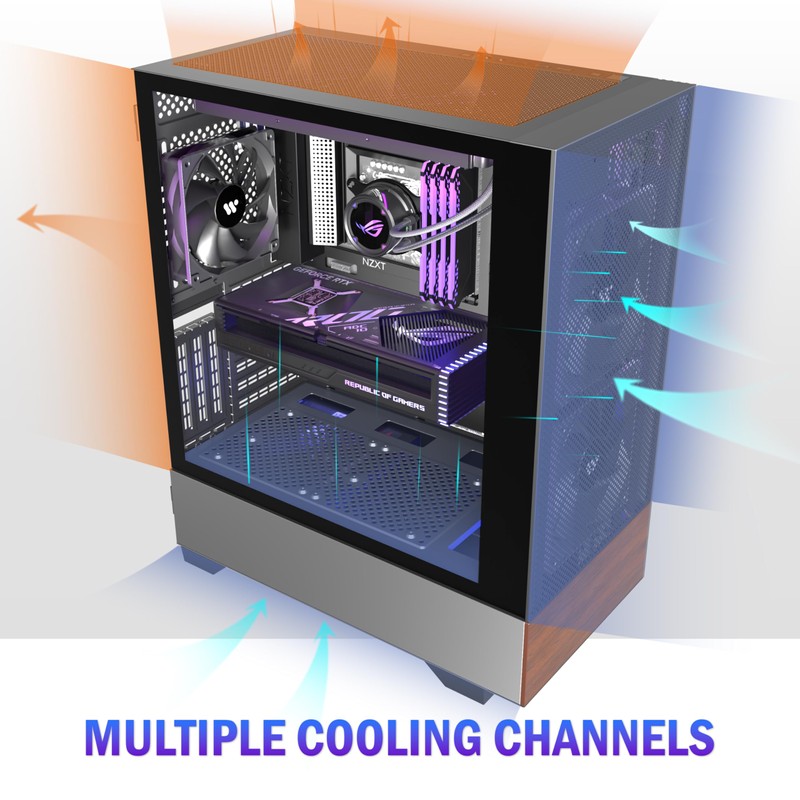 KEDIERS PC CASE ATX 3 Case Fans Pre-Installed, Mid Tower