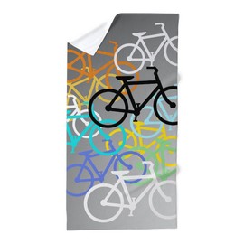 CafePress Colored Bikes Design 30"x60" Absorbent, Soft Beach Towel