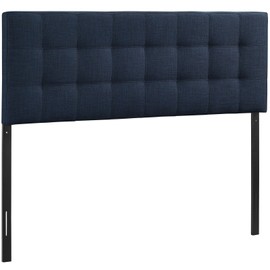 Modway Lily Tufted Linen Fabric Upholstered King Headboard in Navy