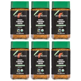 Mount Hagen 3.53oz Organic Freeze Dried Instant Decaf Coffee- 6 Pack | Eco-friendly, Fair-Trade Decaffeinated Coffee Made From Organic Medium Roast Arabica Beans [6x 3.53oz Jar]