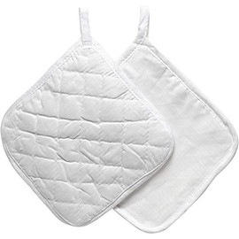 Pot Holders, Size 20 x 20 cm, 145 g/m², White, 1 Pair