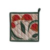 Creative Co-Op 8" Square Quilted Cotton Pot Holder with Mushrooms,