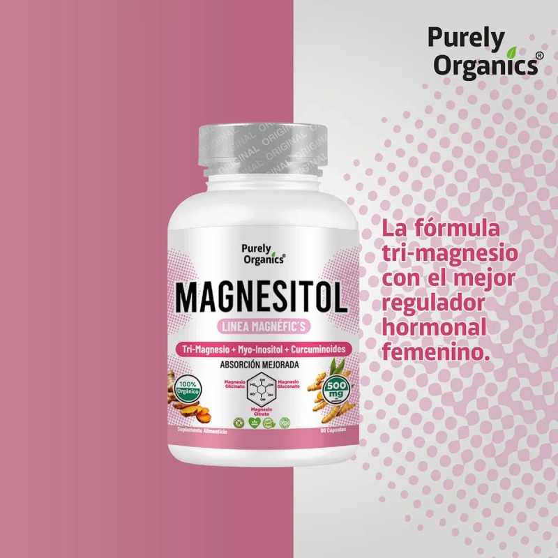 Magnesitol. Magnesio + Inositol 90 Cápsulas Sin sabor. Purely Organics.