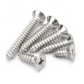 BOZONLI Countersunk Self Tapping Screw 304 Stainless Steel Wood Screws Cross Flat Head Drywall Screws for Plastic Wood Soft Metal, M4×8mm,50 pcs