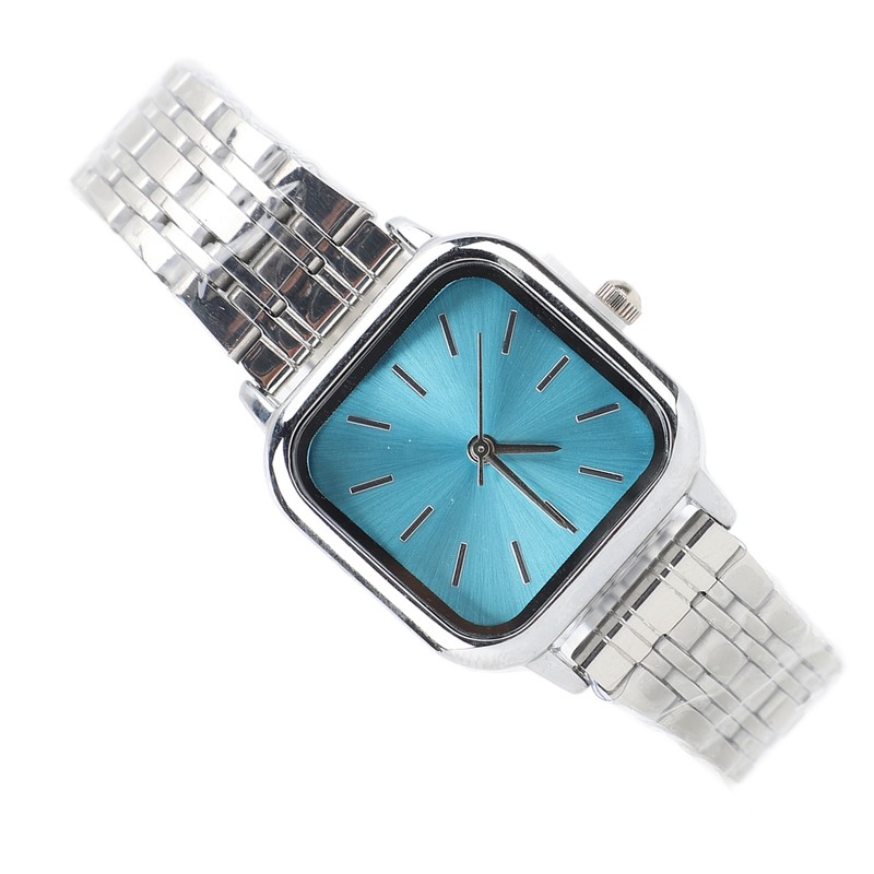 Women Quartz Watch Alloy Steel Strap Stylish Waterproof Ladies Square