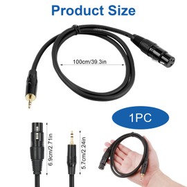 XLR-Kabel, 3,5 mm Klinkenstecker, Stereo, weiblich auf Mini-TRS-Klinkenstecker, für Camcorder, Telefon, DSLR-Kameras, Lautsprecher, Recorder, Computer, Mixer – 1 Meter