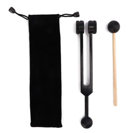 Om 136.1 hz Tuning Fork Set, Black Aluminium Alloy Heart Chakra Tuning Energy Fork for Sound Healing, Meditation, Emotional and Spiritual Health