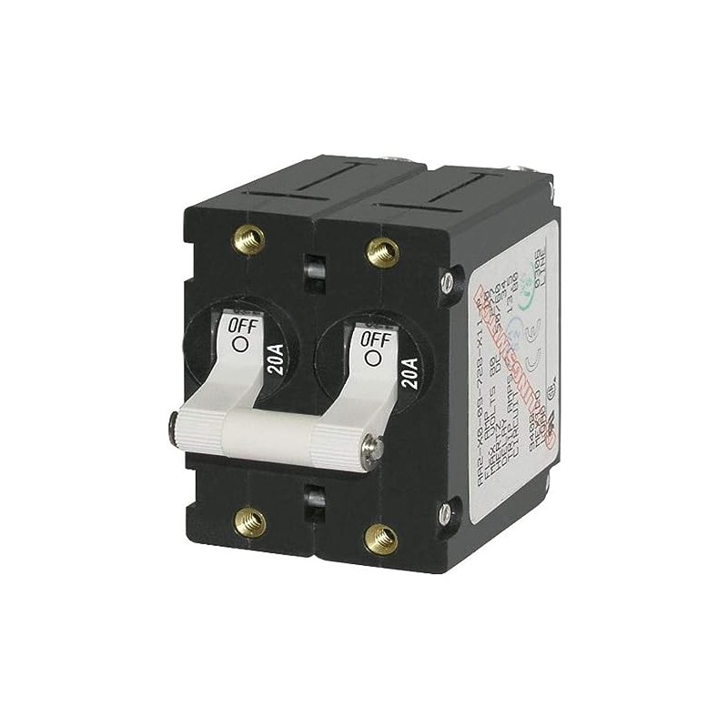 Blue Sea Systems 7260 A-Series White Toggle Circuit Breaker -