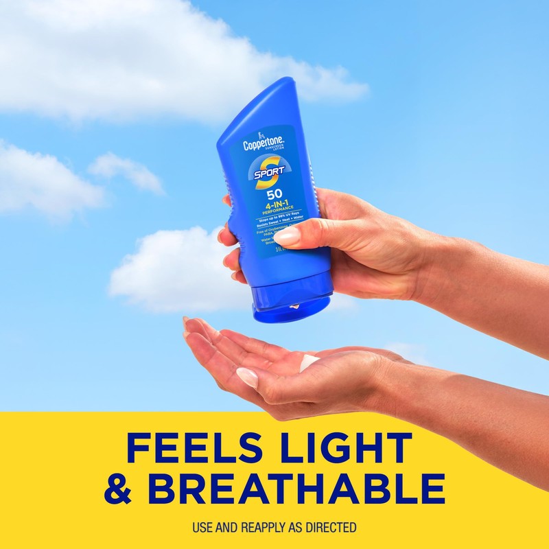 Coppertone SPORT Sunscreen Lotion Broad Spectrum SPF 50 (3 Fluid