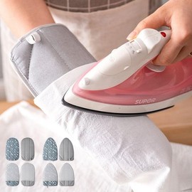 Handheld Steam Ironing Glove - Portable & Insulated Hand Protection Pad Finger Round/Gray