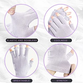 GSAFEME Guantes de algodón para manos secas - Guantes sin dedos con pantalla táctil hidratantes para dormir - Guantes de algodón para eccema para homb