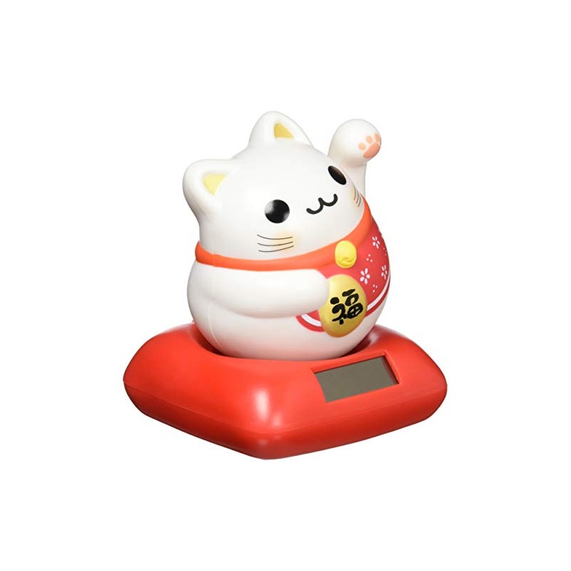 Solar Marumu Happy Inviting Cat Red