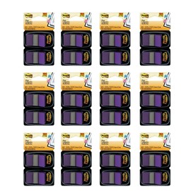 Post-it Flags, 1", Purple, 50/Dispenser, 2 Dispensers/Pack, 12 Pack (680-PU2)