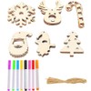 Kids Christmas Arts and Crafts Set – 30 Hanging Wooden
