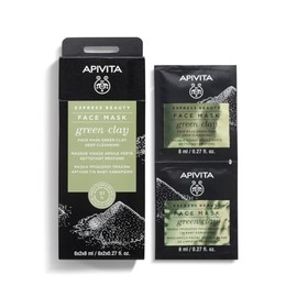 Apivita Express Beauty Deep Cleansing Face Mask with Green Clay 2x8ml - Eliminates blackheads, minimizes pores, mattifies the skin. Dermatologically t