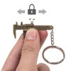 Brown Mini Vernier Calipers,Portable Metal Vernier Caliper Straight Tooth Keychain