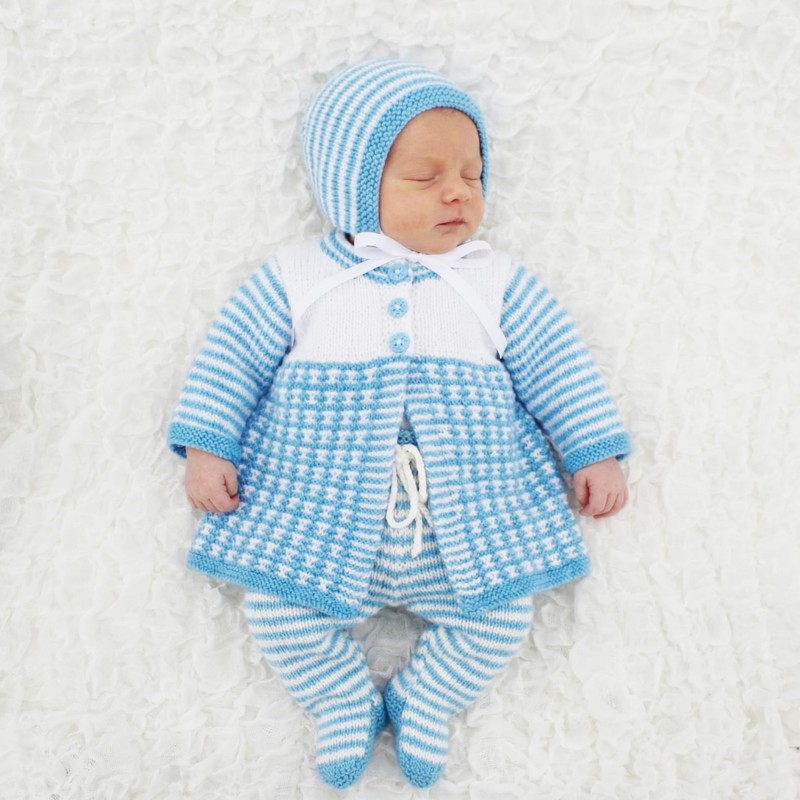 ShiFio's Patterns Knitting Pattern for Baby Cardigan, Hat and Leggings,