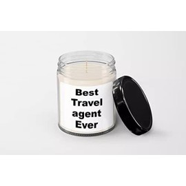 SpreadPassion Best Travel Agent Ever Candle - Soy Wax Candle - Hand Poured Candle