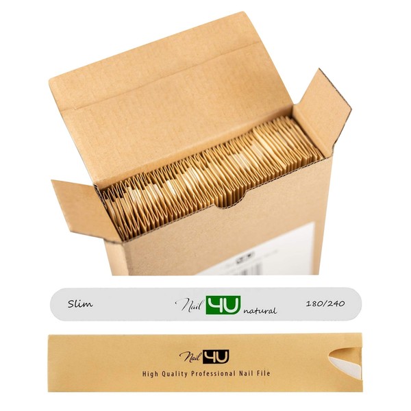 Professional Nail Files Straight Slim Emery Boards for Acrylic Gel