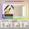 WTTY RGB LED Bathroom Mirror 40"x24" with Backlit and 3