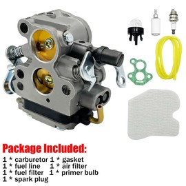 NewJ's Carburetor with Air Filter Fuel Line Filter Fit for Husqvarna 235 235E 236 236E 240 240E Chainsaw Carb Kit Part NO. 574719402 545072601