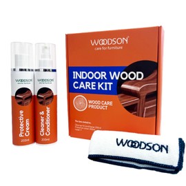 NiTa HyHy Woodson Indoor Wood Care Kit, All-in-One Cleaner, Conditioner & Protective Cream for Wood Furniture & Floors Includes Microfiber Cloth,Safe,Non-Toxic & Long-Lasting Protection