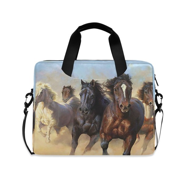 Running Horses Laptop Messenger Bag Case Sleeve Crossbody Briefcase for