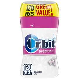 ORBIT Gum Bubblemint Sugar-Free Chewing Gum Bulk Pack, 120 ct Bottle, Bulk