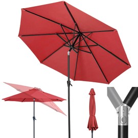 Tempera 7.5ft Patio Market Outdoor Table Umbrella with Push Button Tilt and Crank, Large Sun Umbrella with Sturdy Pole & Fade Resistant Canopy, Easy to Set, Rust Red