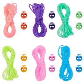 UNICRAFTALE Strickkordel Lock Set Maschenstopper Set 18 m 6 Farben Hohle Runde Barber Kordeln Aus Synthetischem Gummi Mit 36 Maschenhaltern Aus Kunststoff In 6 Farben Zum Halten von Maschen