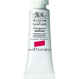 Winsor & Newton Designers' Gouache Colour 14 ml Tube, Permanent Rose (CMYK Magenta) (502) (Series 3)
