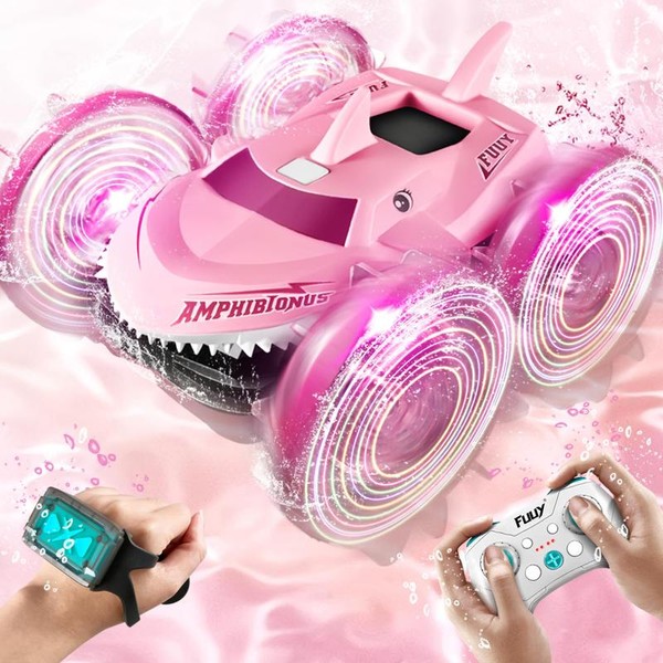 FUUY Amphibious RC Car with Lights for Kids 3-12 Year