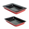 Roasting Tray 3-Piece Set: Non-Stick Deep Oven Baking Tray Set