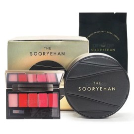 Sooryehan The Black Tension Fit Mesh Cushion Original + Refill + Lip Palette Project - / 수려한 더블랙 텐션핏 메쉬쿠션 본품+리필+립팔레트 기획 -
