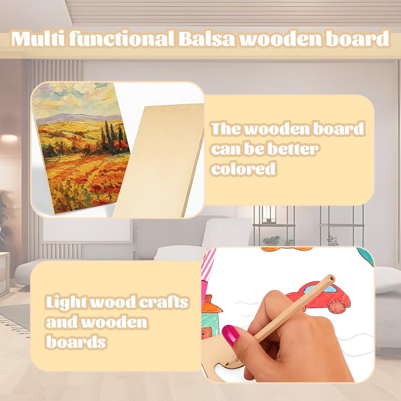 16 Pcs Balsa Wood Sheets, Premium Balsa Wood Veneer Sheets