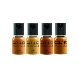 Dinair Airbrush Makeup Foundation | 4pc Tan Shades Set | Soft Glow: Matte Finish | Size 1/4 oz.