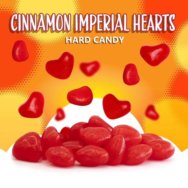 SunnyIsland Cinnamon Imperial Hearts | 2-Pound Bag | Red Hot