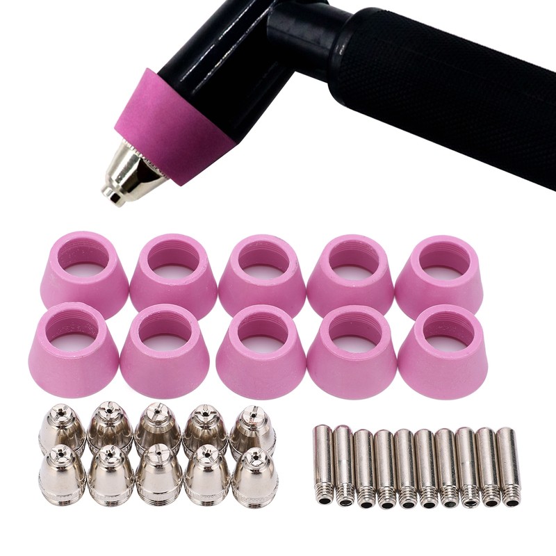 Plasma Cutting Torch Consumables Kit Electrode Contact Tip Ceramics Nozzle