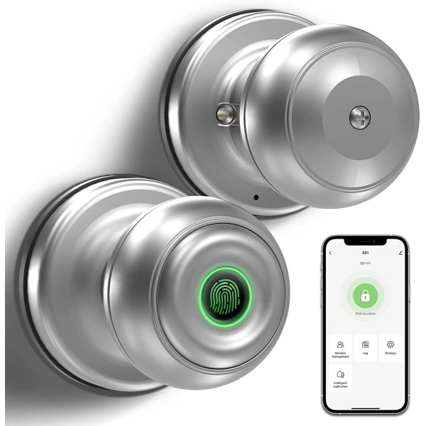 GeekTale Smart Door knob, Fingerprint Door Lock Smart Lock Biometric