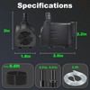 Knifel 160GPH 10W Submersible Water Pump, 10ft Power Cord &