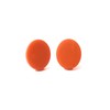 Circle Stud Earrings for Women in Orange, Minimalist Clay Geometric