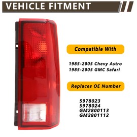 MiKaFex A Pair Tail Lights Compatible With 1985-2005 Chevy Astro/GMC Safari