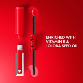 NYX Cosmetics NYX PROFESSIONAL MAKEUP, Shine Loud, High shine lip color, 16HR wear, Vegan Formula - REBEL IN RED(Warm Red)