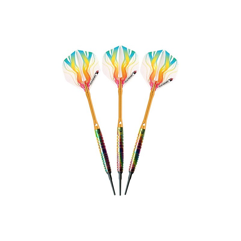 Elkadart Rainbow 90% Tungsten Soft Tip Darts with Storage/Travel Case,