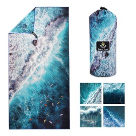 4Monster Microfiber Beach Towel Quick Dry,Super Absorbent Lightweight Travel Towel for Swimmers, Sand Free Camping Towel, Beach Towels for Pool, Swim, Water Sports,Yoga,Gym,Backpacking