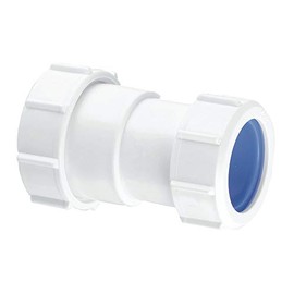 McAlpine S28L-ISO Straight Connector-Multifit x European Pipe Size, White