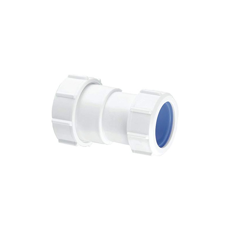 McAlpine S28L-ISO Straight Connector-Multifit x European Pipe Size, White